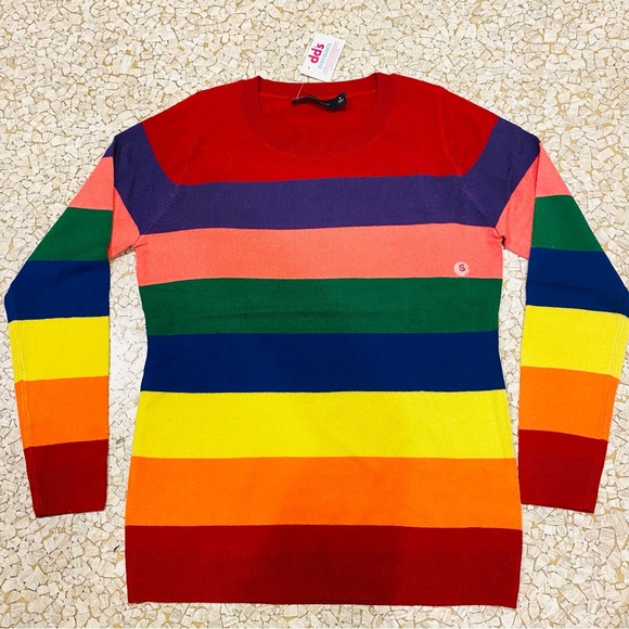 Killer New York and Company Rainbow stripped sweater NEW - Picture 2 of 8